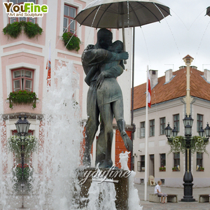YOUFINE <span class=keywords><strong>Statua</strong></span> in Bronzo a Grandezza Naturale di Ragazzo che Tieno un Ombrello, Scultura Commemorativa in Vendita - Product Image 5