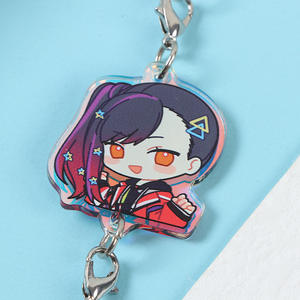 LLavero acrílico para parejas, accesorios pequeños creativos personalizados, sándwich de doble cara, juego bidimensional, Dios original que rodea - Product Image 5