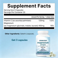Capsules de complexe de magnésium pour la santé des os et le soutien musculaire, 400 mg par dose