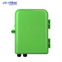 Caja de Distribución de Fibra Óptica Verde de 16 Puertos, Impermeable IP65, con Divisor PLC 1x16, Montaje en Pared, para Redes de Telecomunicaciones