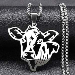 Nouveau collier pendentif tête de taureau hip-hop creux pour femmes et hommes en acier inoxydable collier de bijoux taureau animal - Product Image 6