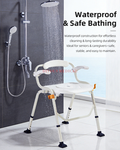 Height-adjustable shower <b>chair</b> Bathroom safety <b>commode</b> Elderly bath <b>chair</b> Bathroom safety aid <b>chair</b> - Product Image 3