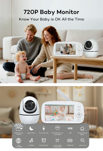 <span class=keywords><strong>Babyphone</strong></span> sans <span class=keywords><strong>WiFi</strong></span> avec 2 caméras, transmission sécurisée, portée de 1000 pieds, communication bidirectionnelle, batterie 5000 mAh, mode VOX - Product Image 5