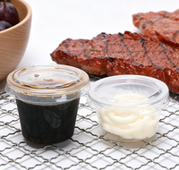 Gobelet à sauce jetable à paroi simple avec couvercle, 2 oz, en PET/PP de qualité alimentaire, durable, pour emballage, fabriqué à Quanzhou