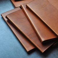 Porte-menus en cuir véritable, faits à la main, modernes, pour les listes de vins des restaurants, impression sérigraphique, cadeaux promotionnels