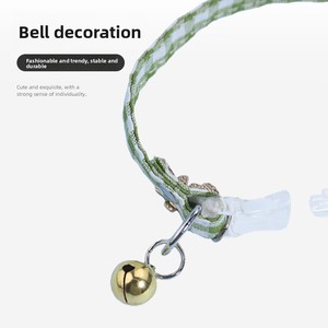 Collier pour <span class=keywords><strong>chien</strong></span> et chat de Noël, pendentif, boucle de sécurité à carreaux, cloche, style japonais et coréen, polyester, vente en gros - Product Image 3