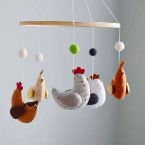 Accesorios para habitación de bebé, animales suaves neutros, granja, pollo, bolas de lana de fieltro, cama, cuna, móviles para bebé - Product Image 1