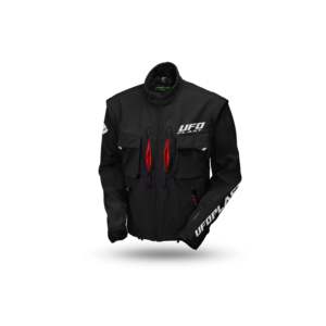 Giacca TAIGA ENDURO in vera pelle nera con maniche staccabili e chiusura con cerniera taglia XS a XL - Product Image 2