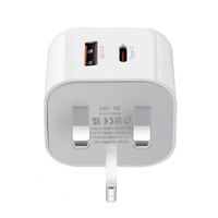Double alimentation 20W Type C Chargement 2 Ports A + C Desktop USB a QC3.0 PD Chargeur mural portable
