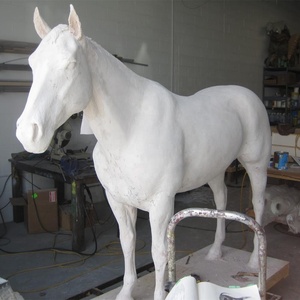 Trang Trí Ngoài Trời Kích Thước Cuộc Sống Sợi Thủy Tinh Ngựa Điêu Khắc Nhựa Vườn Ngựa Tượng Để Bán - Product Image 3