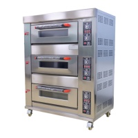 Four à pâtisserie commercial à gaz haute capacité à 3 niveaux et 6 plateaux pour cuisine de restaurant