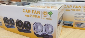 Ventilateur de voiture portable universel à double embout, <span class=keywords><strong>12V</strong></span>/24V/5V USB 10W, faible bruit, spécifique à l'été, pour camions et fourgonnettes (OEM/ODM) - Product Image 3