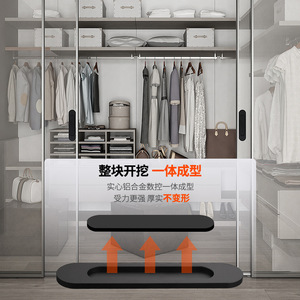 Poignée de meuble en alliage d'aluminium brossé, sans perçage, adhésive, pour porte de placard - Product Image 2