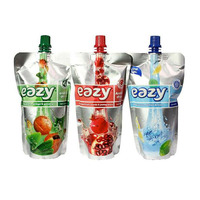 Emballage de boisson biodégradable personnalisé de 50 ml, 100 ml, 500 ml, sachet de boisson jetable debout avec bec verseur