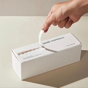 Boîte d'expédition pliable en carton ondulé avec fermeture éclair et bande <span class=keywords><strong>de</strong></span> déchirement pour cosmétiques, vente au détail, petites entreprises, vente en gros - Product Image 1