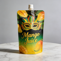 Plastique sur mesure pour sachets à bec verseur pour eau minérale, aliments pour bébés et boissons avec bec verseur et design transparent