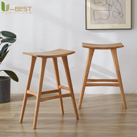 Tabouret de bar confortable en bois massif U-best, mobilier d'hôtel moderne, tabourets de bar commerciaux, chaises à structure métallique