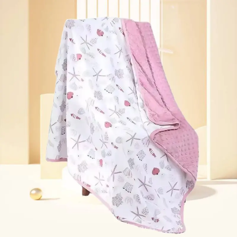 Chine Fournisseur Super Doux Bébé Couverture Double Couches Vison Couverture enfants Minky Dot Doux Jeter Couvertures