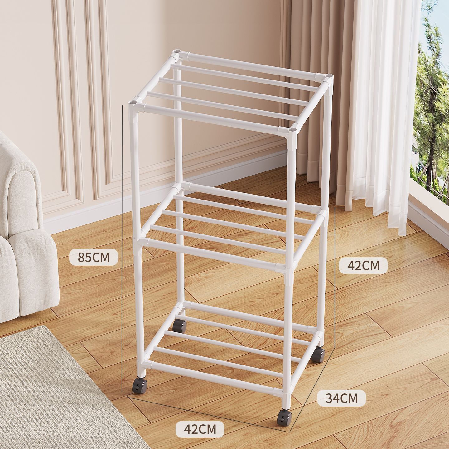 3-tier floor stand with casters