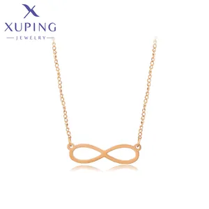 14n2352701 Xuping đồ trang sức thời trang đồ trang sức đơn giản New thư 8 kính khung Shape 18K Màu thép không gỉ Vòng cổ