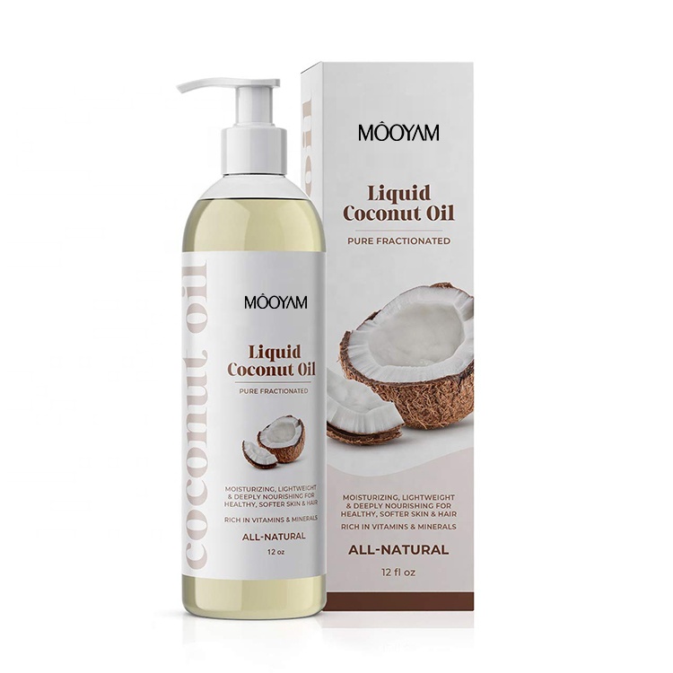 Частная марка, оптовая цена, Фракционное чистое натуральное кокосовое масло, косметический увлажняющий массаж кожи, уход за волосами тела, кокосовое масло