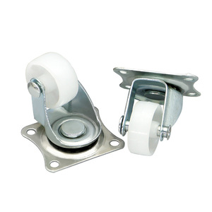 Shengyuan 1 Inch Swivel Caster <b>White</b> Plastic Silent Plate Mount For Furniture And Industrial Use - Product Image 4