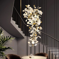 Haute qualité fleur Ginkgo forme maison chambre salon éclairage lustre luminaire
