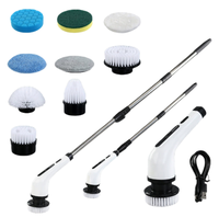 Brosse de nettoyage sans fil 9-en-1 avec commande vocale pour douche, baignoire, carrelage, sol, cuisine, fenêtre – Idéale pour l'entretien domestique et la beauté