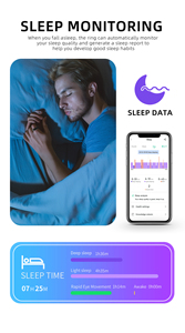 Anel Inteligente BT de Liga de Alumínio TR10 Preto Prata Cor Clássica Análise de Estado do Sono <span class=keywords><strong>Monitor</strong></span> de Saúde em Tempo Real Rastreador de Fitness - Product Image 6