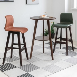 Chaise <span class=keywords><strong>de</strong></span> <span class=keywords><strong>bar</strong></span> pivotante ronde haute <span class=keywords><strong>en</strong></span> <span class=keywords><strong>bois</strong></span>, chaise <span class=keywords><strong>de</strong></span> <span class=keywords><strong>bar</strong></span> luxueuse rembourrée, chaises <span class=keywords><strong>de</strong></span> <span class=keywords><strong>bar</strong></span> <span class=keywords><strong>en</strong></span> <span class=keywords><strong>bois</strong></span> avec repose-pieds - Product Image 3