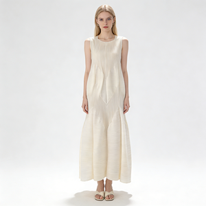 <span class=keywords><strong>Jupe</strong></span> plissée <span class=keywords><strong>mi</strong></span>-<span class=keywords><strong>longue</strong></span> ample pour femme Miyake, taille plus, avec ourlet bouffant, collection été - Product Image 1
