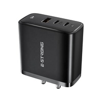 Chargeur USB GaN haute Performance 65W, 3 ports Type C, Qualcomm, adaptateur, rapide, pour ordinateur portable, haute Performance