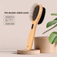 Accessoires pour animaux de compagnie, peigne en bois pour chien, brosse de toilettage pour animaux de compagnie, universelle pour chats et chiens, élimine les poils lâches, peigne double face pour démêler