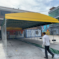 Tente pliante rétractable pour entrepôt et événements, tente extérieure télescopique, imperméable, personnalisable, avec structure en tuyaux galvanisés mobiles