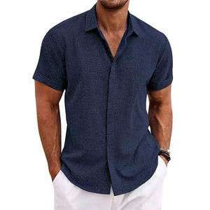 <span class=keywords><strong>Camisa</strong></span> de Playa de <span class=keywords><strong>Manga</strong></span> <span class=keywords><strong>Corta</strong></span> para <span class=keywords><strong>Hombre</strong></span>, Juvenil, Casual, de Verano, Mezcla de Lino y Algodón, Holgada, Transpirable, Lavable a Máquina, Talla Grande - Product Image 2