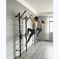 Barra de dominadas de madera para montaje en pared, escalera sueca, para estiramiento corporal, precio de fábrica, superventas