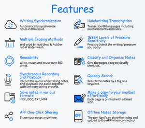 Newyes Máy Tính Xách Tay Thông Minh Với Phụ Điện Tử Notepad Kinh Doanh/Mới Lạ Kim Loại Bút Bộ Đồng Bộ Với Điện Thoại Di Động Và Đám Mây Lưu Trữ - Product Image 2