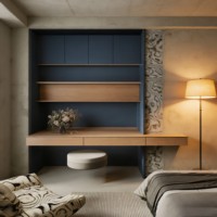 Coiffeuses modernes en bois flottantes pour chambre à coucher, OEM ODM