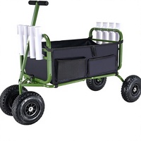 Chariot de pêche Yonk OEM, capacité de charge de 300 lb, pliable, quatre grandes roues de 11 pouces, pneus en caoutchouc, acier robuste, résistant à la rouille