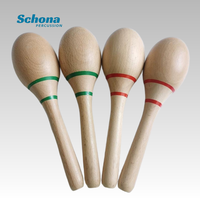 Beech Wood Maraca Orff Percussion Instrument Kids Interactive Shaker 20*5.7cm China for Kindergarten Wholesale