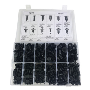 HE28 330 Piezas de Clips de Expansión de Plástico para Automóviles, Retenedores de Nylon Negros para Reparación de Carrocería, Guardabarros y Maletero - Product Image 2