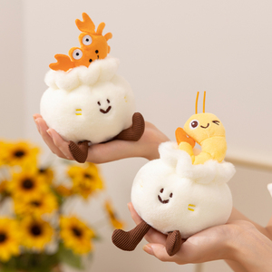 Knödel Plüsch Kissen Niedlicher Ausdruck Gedämpfter Gefüllter Brötchen Plüsch Dim <span class=keywords><strong>Sum</strong></span> Wurf kissen Lustiges Essen Squishy Bao Brötchen Plüsch Puppenspiel zeug - Product Image 2
