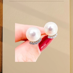 UM Jewelry Freshwater Pearl Charm <b>Earrings</b> DIY 925 Sterling Silver with Gold Plating <b>Cute</b> Party/Engagement Jewelry for Women - Product Image 4