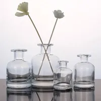 Verre rond de 50ml 100ml 150ml pour bouteille de diffuseur de roseau avec huile essentielle de liège en bois Aromathérapie Parfumé Sérigraphie