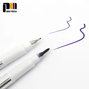 安全使用外科皮肤记号笔与墨水白色和紫色永久性皮肤记号笔与尺子