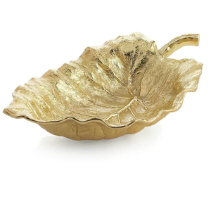 Vajilla para servir alimentos pulida en oro para frutas y ensaladas, diseño de hojas, servidor de frutas, cuenco decorativo sostenible - Product Image 5