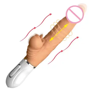 Vibrador elétrico para mulheres, vibrador de coelho telescópico, brinquedo sexual, dildo