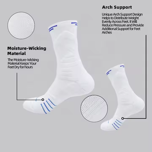 Calcetines deportivos <span class=keywords><strong>de</strong></span> baloncesto para hombre <span class=keywords><strong>de</strong></span> alta calidad, <span class=keywords><strong>toalla</strong></span> gruesa personalizada, parte inferior antideslizante, sudor antibacteriano, diseño <span class=keywords><strong>de</strong></span> sublimación Jacquard - Product Image 4