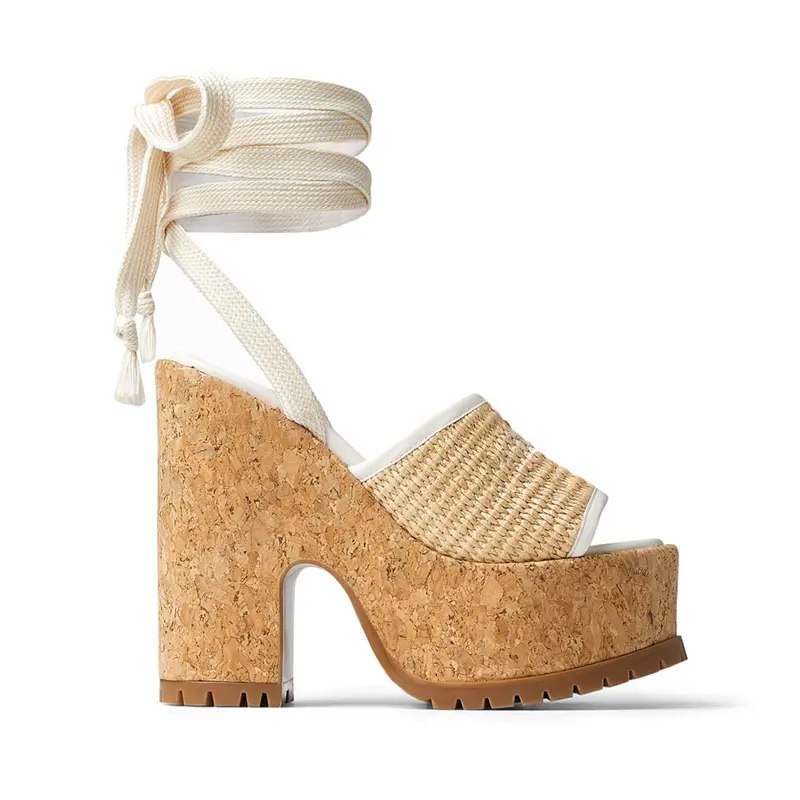 2024 concepteur personnalisé femmes semelle épaisse sandales compensées hauteur augmentant plate-forme en bois été en plein air voyage chaussures personnalisées