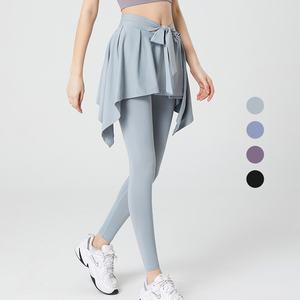 <span class=keywords><strong>กางเกง</strong></span>ออกกำลังกายเอวสูงแห้งเร็วสำหรับผู้หญิงเลกกิ้งโยคะสองชิ้นยกสะโพกกางเกงกีฬาสีพื้นสำหรับฤดูใบไม้ผลิฤดูใบไม้ร่<span class=keywords><strong>วง</strong></span> - Product Image 4